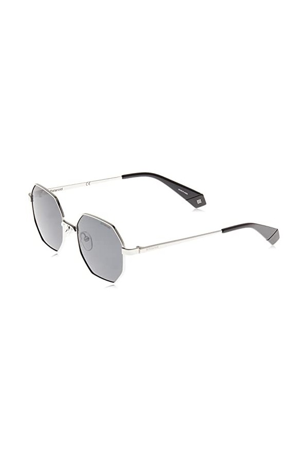 Polaroid PLD 6067/S Sunglasses, 79d/M9 Silver Black, 53 Mixte