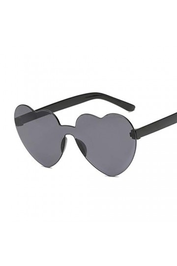 ANICHE Lunettes de Soleil pour Femmes, Shades coloré Amour Forme de Coeur Lunettes de Soleil Femmes Rimless Cadre Tint lentil