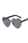 ANICHE Lunettes de Soleil pour Femmes, Shades coloré Amour Forme de Coeur Lunettes de Soleil Femmes Rimless Cadre Tint lentil