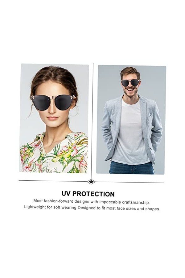 ABOOFAN Métal 2 Pcs Lunettes De Soleil Lunettes De Soleil Femmes Lunettes De Soleil UV Protection Lunettes Lunettes De Soleil