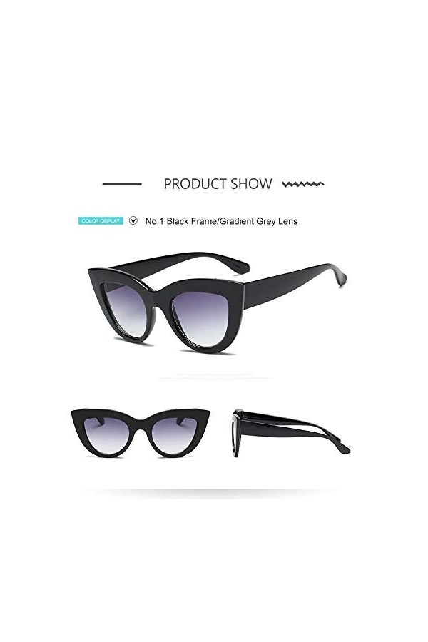 YIERJIU Lunettes Nouveau œil de Chat Femmes Lunettes de Soleil lentille Claire Vintage Ombre Lunettes de Soleil Femme Lunette