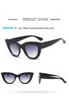 YIERJIU Lunettes Nouveau œil de Chat Femmes Lunettes de Soleil lentille Claire Vintage Ombre Lunettes de Soleil Femme Lunette