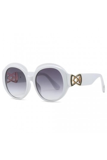HCHES Lunettes de Soleil Rondes surdimensionnées Femmes Lunettes de Soleil en Strass Noirs Hommes Lunettes Vintage à Grande M