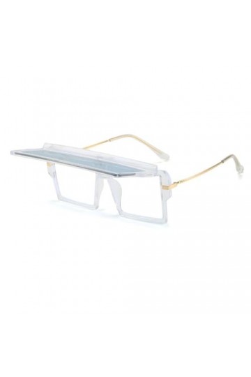 Lunettes de Soleil Carrées Rabattables pour Femmes Lunettes de Soleil Punk Hommes Lunettes Léopard Une Pièce Lunettes UV400, 