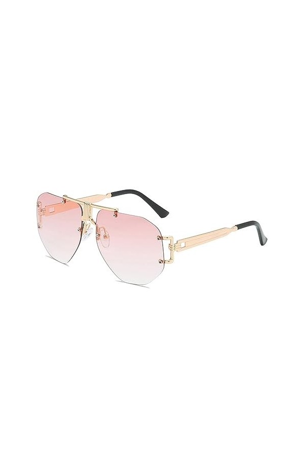 HPIRME Lunettes de soleil sans monture femmes hommes nuances transparentes lunettes de soleil femme cadre en métal, 5, taille