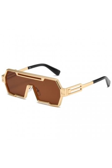 HPIRME Lunettes de soleil à lentille une pièce de style punk surdimensionnées pour hommes et femmes, lunettes de soleil recta