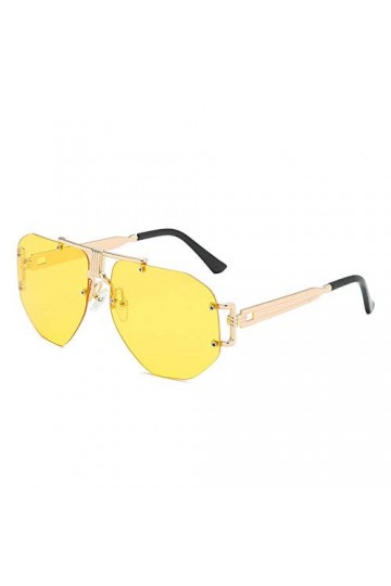 HPIRME Lunettes de soleil sans monture femmes hommes nuances transparentes lunettes de soleil femme cadre en métal couleur no