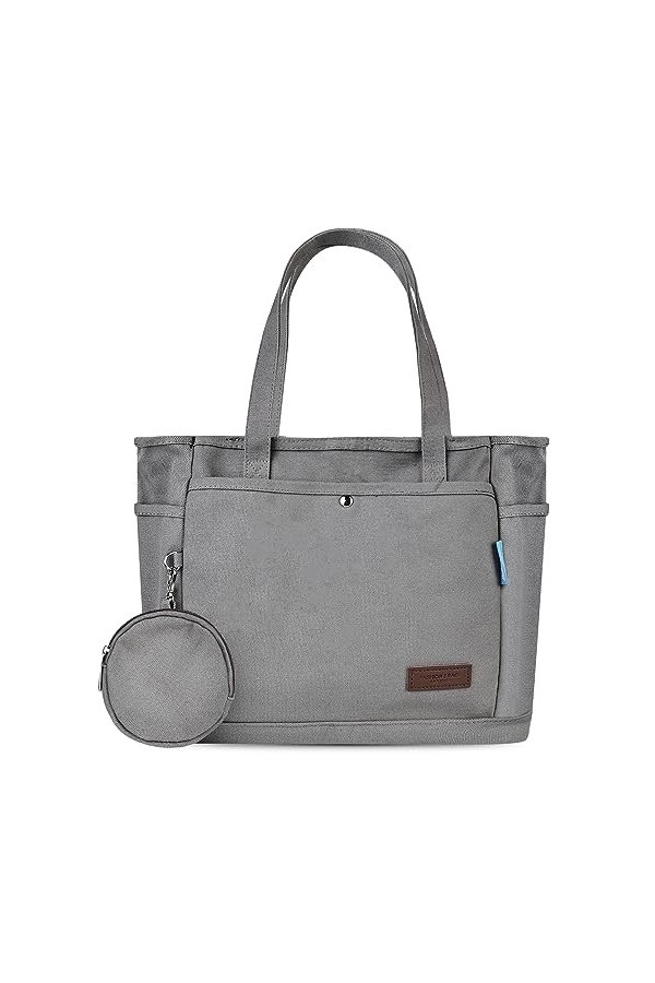 Vegena Sac à main pour femme - Grand sac fourre-tout - Sac à bandoulière avec fermeture éclair - Sac en toile - Pour le quoti