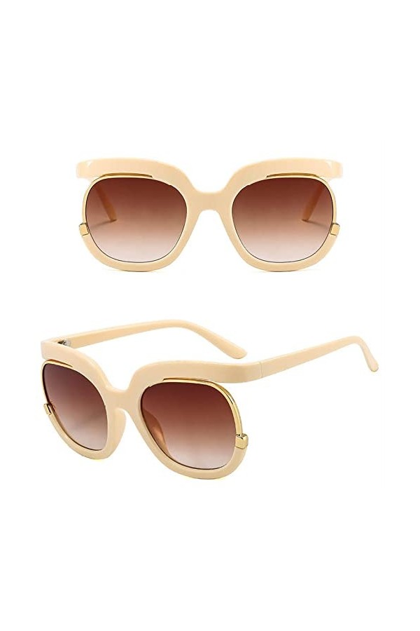 HCHES Lunettes de soleil dégradées surdimensionnées vintage femmes lunettes de soleil carrées lunettes femme, 5, taille uniqu