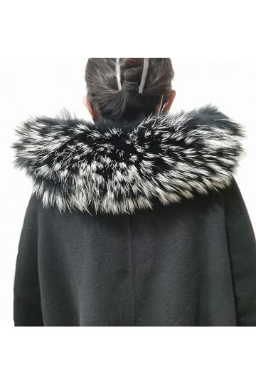 Col en fourrure véritable pour femme - Col en fourrure - Col en fourrure - Col en fourrure - Col universel, Longueur : 70 cm 