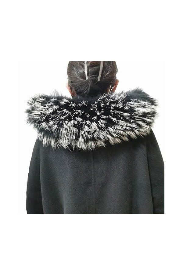 Col en fourrure véritable pour femme - Col en fourrure - Col en fourrure - Col en fourrure - Col universel, Longueur : 70 cm 