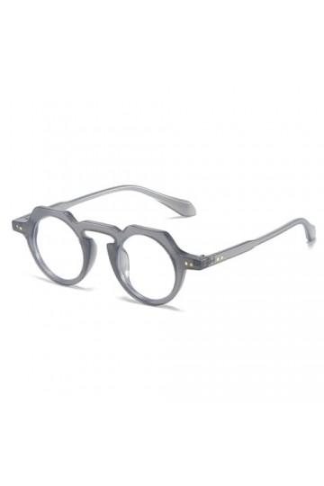 HCHES Petites lunettes de soleil rondes femmes rétro rivets décoration nuances UV400 hommes lunettes de soleil à verres trans