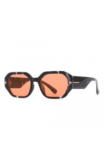 HCHES Lunettes de soleil carrées femmes rétro lunettes noires nuances UV400 hommes lunettes de soleil, noir rouge, taille uni