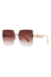 HCHES Mode luxe sans monture femmes lunettes de soleil Vintage Designer lunettes de soleil carré nuances UV400 lunettes, WTYJ