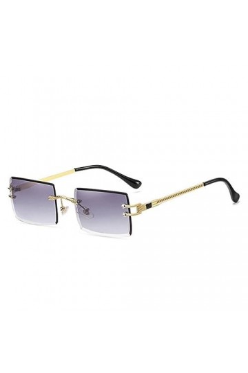 MUTYNE Rétro petit rectangle sans monture femmes lunettes de soleil mode clair océan dégradé verres UV400 hommes carré lunett