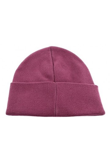 Calvin Klein Jeans - Bonnet femme en coton avec double logo, aubergine, Taille Unique