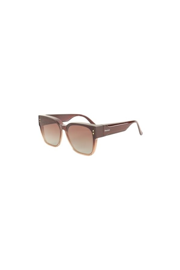 Montour Lunettes de Soleil OVerset - Coco - Modèle Carré - Marron - Femme - Coupe Large, marron ,