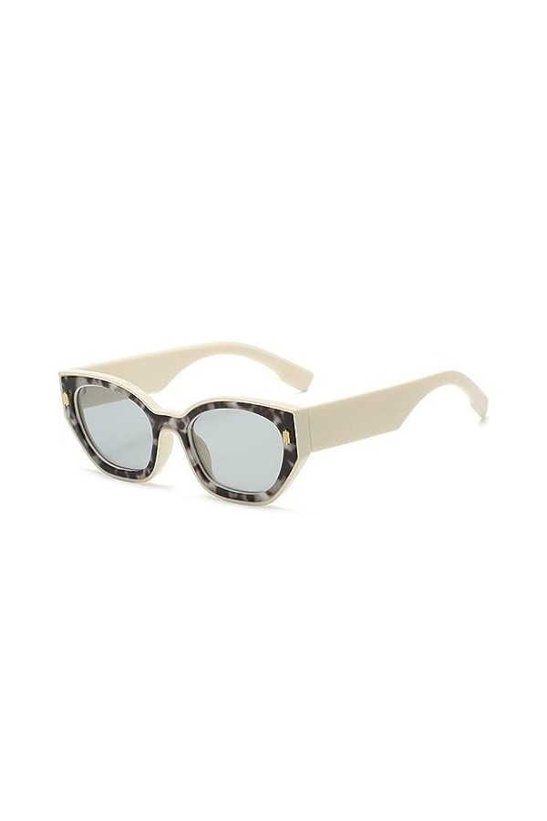 HPIRME Petites lunettes de soleil yeux de chat femmes Vintage carré nuances hommes lunettes de soleil UV400 lunettes, beige, 