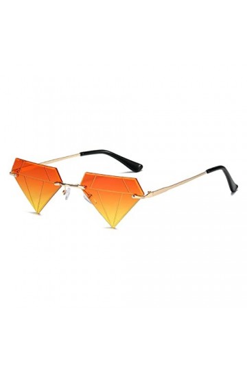 Lunettes de soleil sans monture femmes hommes Hip Hop lunettes de soleil forme de diamant lunettes de fête femme Uv400, gris,