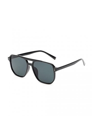 HPIRME Lunettes de soleil carrées rétro femmes ongles décoration lunettes nuances UV400 hommes lunettes de soleil, noir gris,