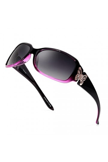 LVIOE Lunettes de soleil pour femme - Grandes lunettes de soleil polarisées - Noires - Classique années 80 - Vintage - Avec p