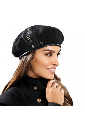 Willi Béret Classique Et Élégant Aliseva, Noir,Taille Unique