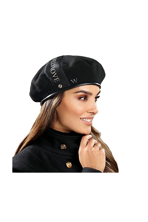 Willi Béret Classique Et Élégant Aliseva, Noir,Taille Unique