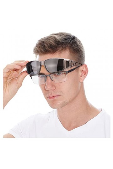 LVIOE Surlunettes Polarisées Hommes Femmes, Lunettes de Conduite Clip Lunettes de Soleil Anti-UVA UVB