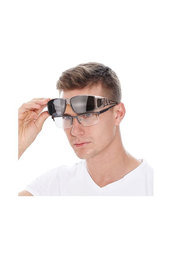 LVIOE Surlunettes Polarisées Hommes Femmes, Lunettes de Conduite Clip Lunettes de Soleil Anti-UVA UVB