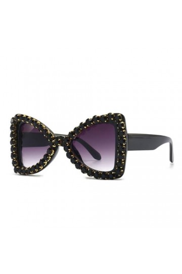 Lunettes de Soleil Papillon Diamant Mode Femmes Lunettes de Soleil Uniques surdimensionnées en Strass Lunettes faites à la Ma