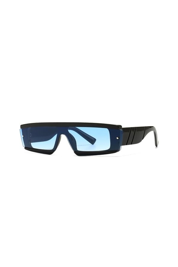 MUTYNE Lunettes de Soleil Steam Punk à Une lentille Cool Hommes Femmes Mode Nuances UV400 Lunettes Vintage, Bleu, Taille Uniq