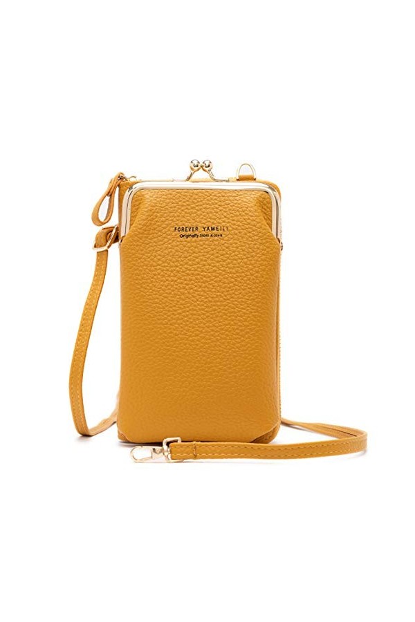FANDARE Petits Sacs pour Téléphone Sac Bandoulière Sac à Main Femme Portefeuille avec des Fentes Pochette pour Carte de crédi