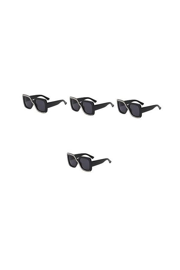 CLISPEED 4 Pièces Lunettes De Soleil Femme Aux Femmes Lunettes De Soleil Surdimensionnées Lunettes De Soleil Tendance Pour Fe