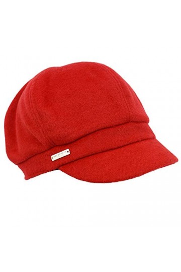 Seeberger Vanessa Melange Casquette baker pour femme Casquette dhiver avec visière - Rouge - Large