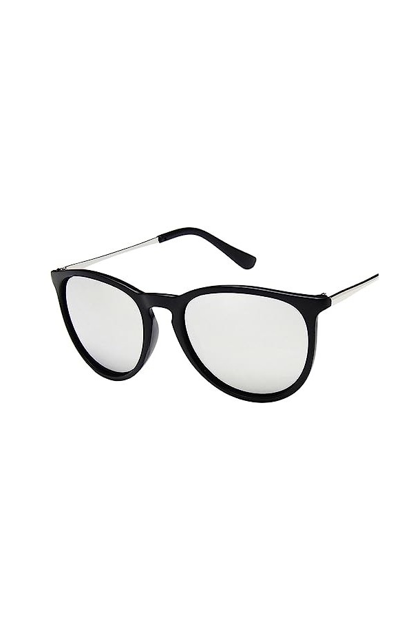 NOGRAX Lunettes de soleil Lunettes de soleil Femme Nuances Classique Femme Lunettes de soleil Con, noir/argenté, A