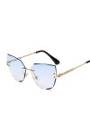 TOBILE lunettes de soleil femme lunettes de soleil femme noir transparent lunettes de soleil femme - double bleu