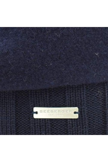 Seeberger Baske en laine vierge Bleu marine Taille unique