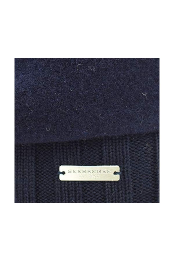 Seeberger Baske en laine vierge Bleu marine Taille unique