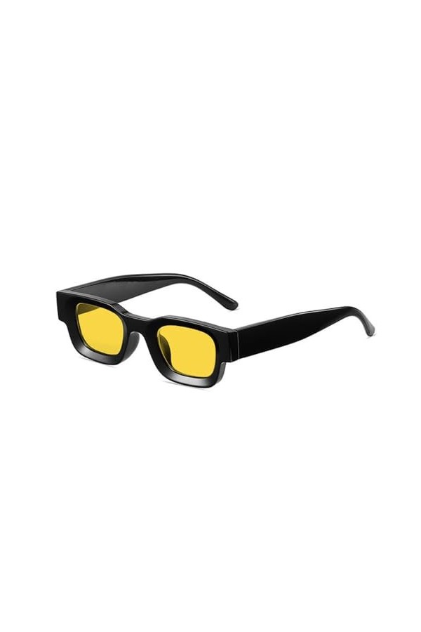Petits Lunettes de Soleil polarisées rectangulaires Femmes Lunettes de Soleil carrées rétro Hommes Vintage Noir Punk Nuances 