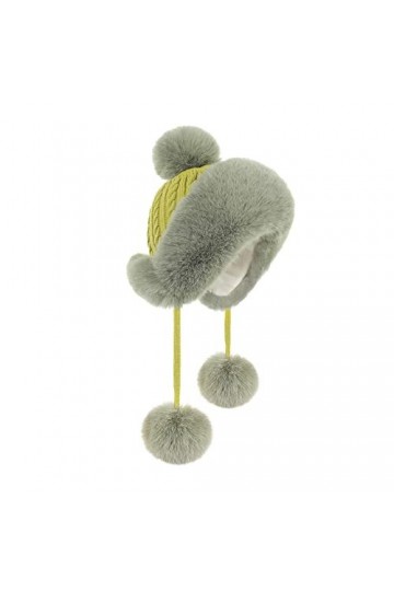 Bonnet dhiver pour femme - En fausse fourrure - Avec pom - Chapeau - Oreilles chaudes - Kint - Doublé - Joli chapeau de neig
