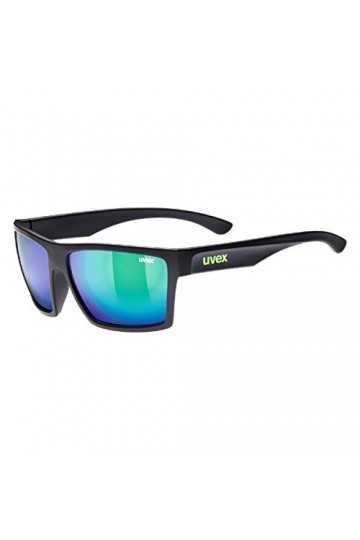 uvex Lgl 29 - Lunettes de Soleil pour Hommes et Femmes - Effet Miroir - Catégorie de Filtre 3 - Black Matt/Green - One Size