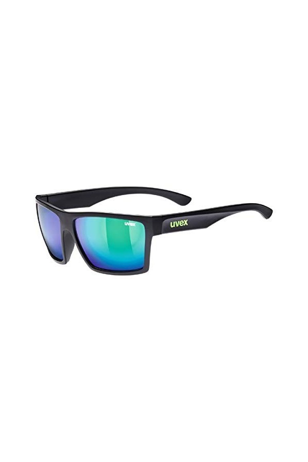 uvex Lgl 29 - Lunettes de Soleil pour Hommes et Femmes - Effet Miroir - Catégorie de Filtre 3 - Black Matt/Green - One Size