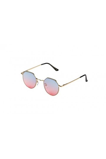 YUSSIMI eyewear - Lunettes de Soleil - Carey - Hexagonales - Bleu et Roses - Design - Protection Solaire Garantie des UV 400 