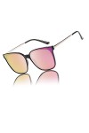 DUCO Lunettes de soleil pour femmes Lunettes de soleil rondes vintage Protection anti UV W016 Noir Rose 