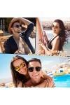 CGID Lunettes de Soleil Homme Femme Polarisées UV400 Classique Rétro Demi Monture Lunettes 2 Paires