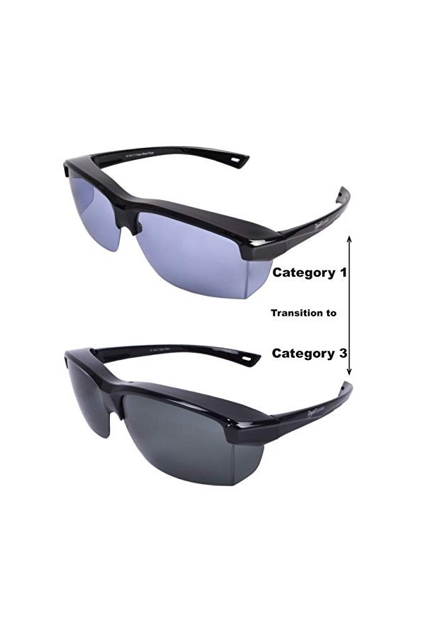 Rapid Eyewear Surlunettes de soleil photochromique pour hommes et femmes. Lunettes de soleil qui sadaptent sur, avec des ver