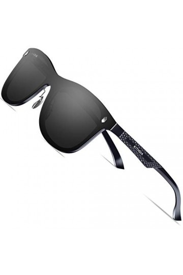 KITHDIA Lunette de Soleil Homme Premium Spring Hinges Al-Mg Polarisées Pilote Femme A143 Cadre noir/Lentille Noir-S8203 