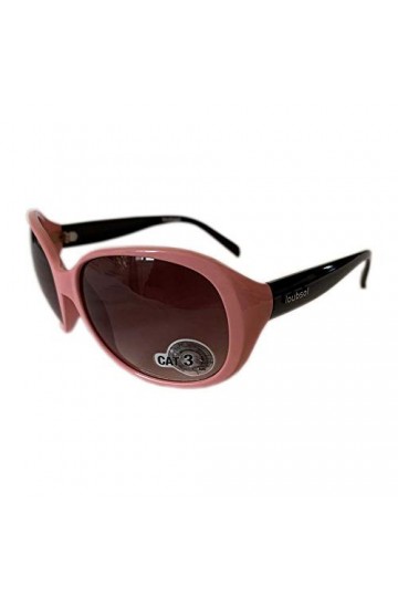 Loubsol Lunettes de soleil Femme | Monture Rose | Branches Noires | Verres Fumé Dégradé catégorie 3