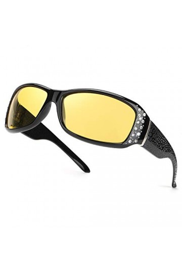 IGnaef Lunettes de Vision Nocturne pour Conduite de Nuit Lunettes Anti-éblouissement Lunettes Polarisées Jaune noir 