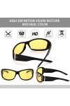 IGnaef Lunettes de Vision Nocturne pour Conduite de Nuit Lunettes Anti-éblouissement Lunettes Polarisées Jaune noir 